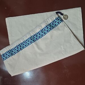 Tory Burch Draw String Dust Bag with Gold-tone Branded Medallion